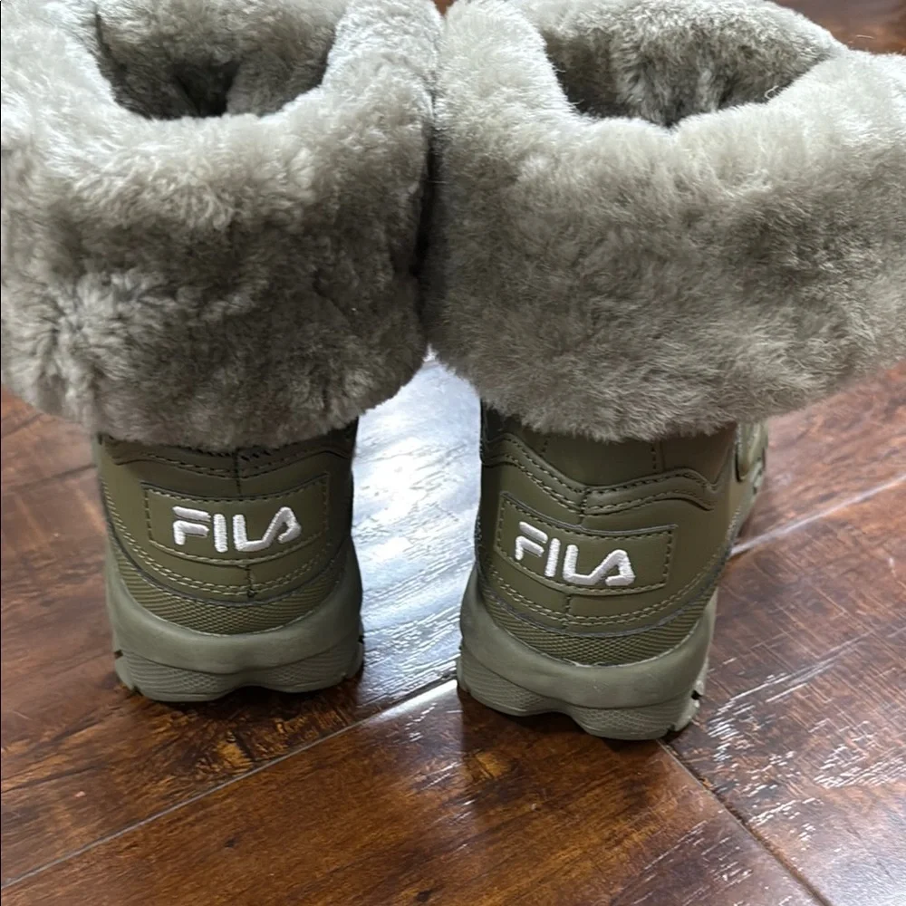 Fila Winter Boots w/Shearling Lining-Olive Green Women’s Size 5.5 3HM00558-300 - Picture 6 of 11